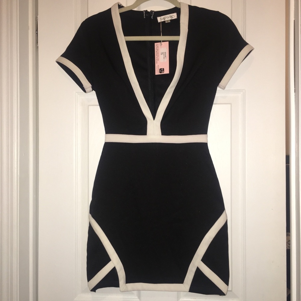 ShowPo black dress with white rim